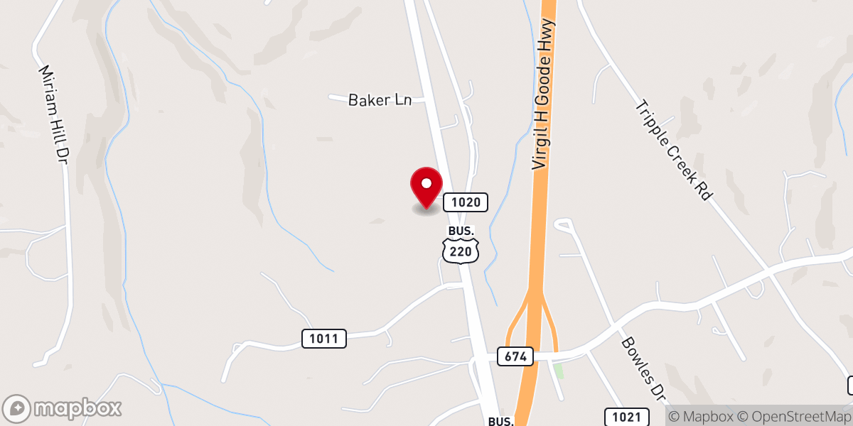 Map showing location of Pigg River Community Center