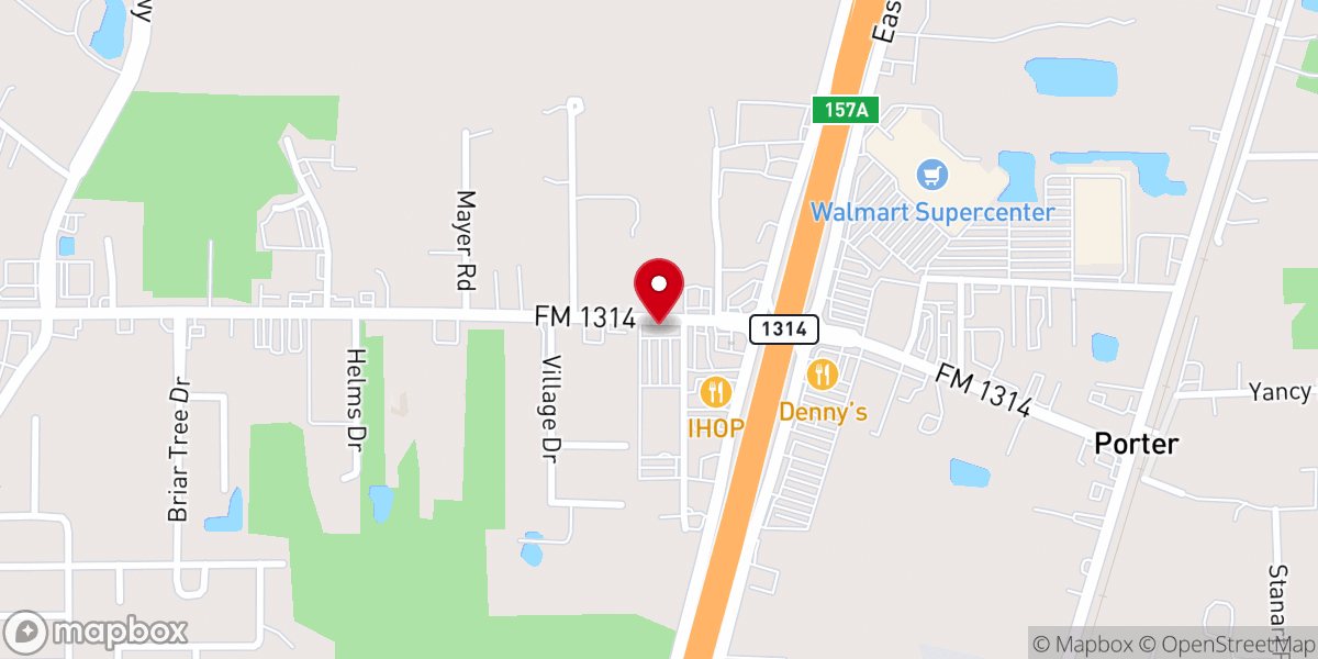 Map showing location of Porter First Baptist Church