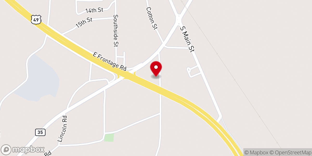 Map showing location of Mt. Olive Worship Center