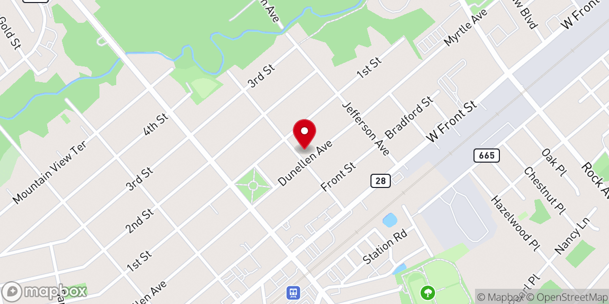 Map showing location of Dunellen United Methodist Church