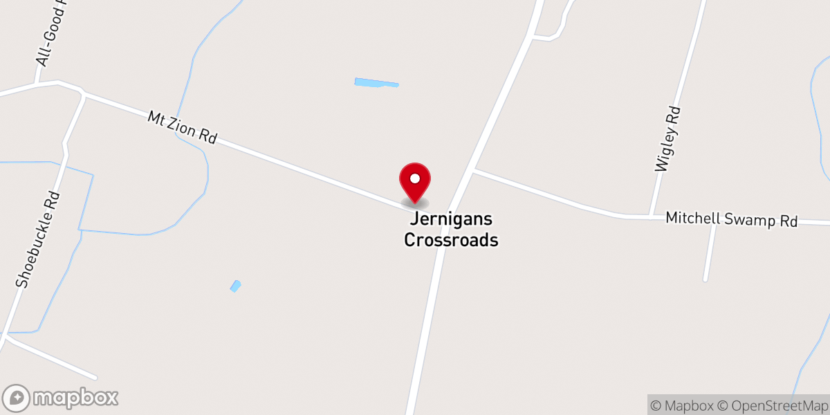 Map showing location of Dogwood Hill Church