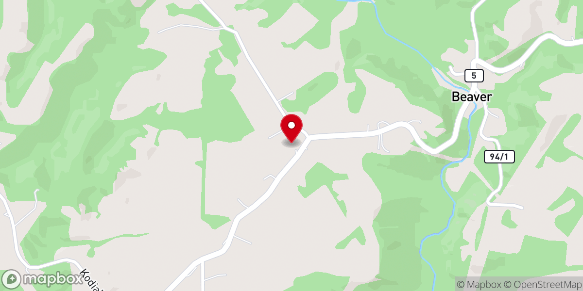 Map showing location of Alderson Missionary Baptist Church
