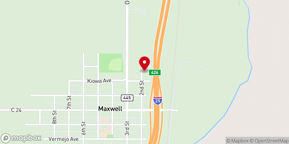 Map showing location of Maxwell First Baptist
