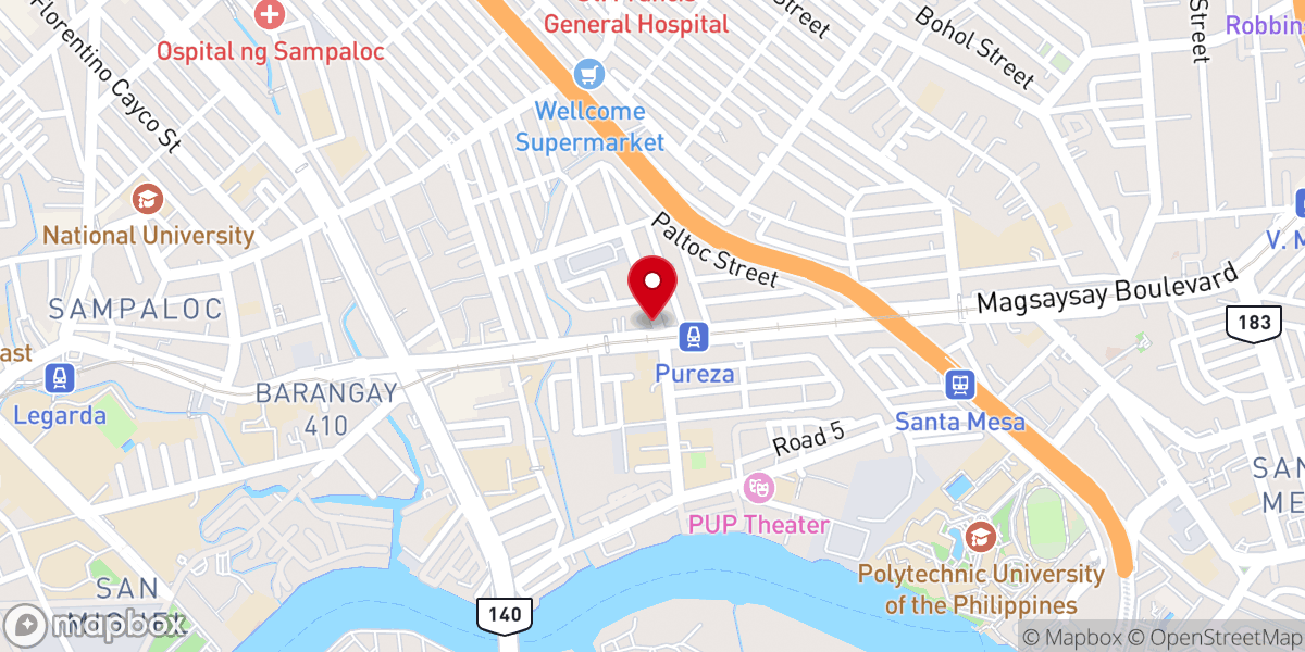 Map showing location of Living Water Baptist Church