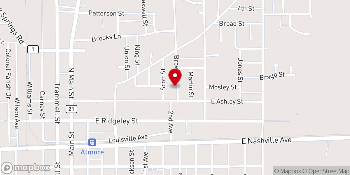 Map showing location of Bethany Church