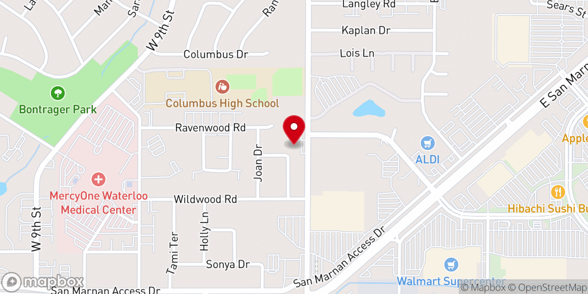 Map showing location of Crossroads Community Church