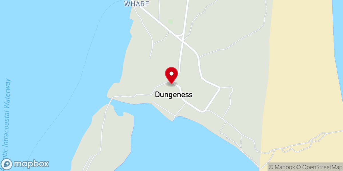 Map showing location of Dungeness Ruins