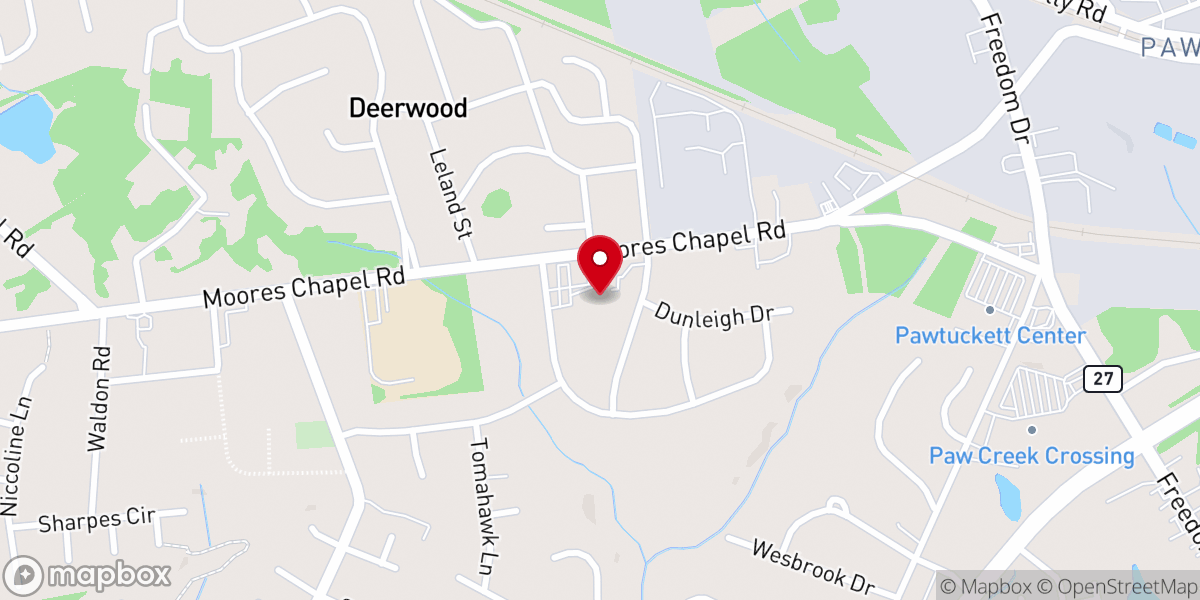 Map showing location of Good News Charlotte Church