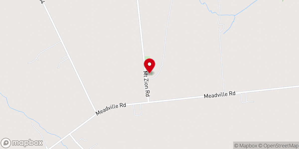 Map showing location of Mt Zion United Methodist
