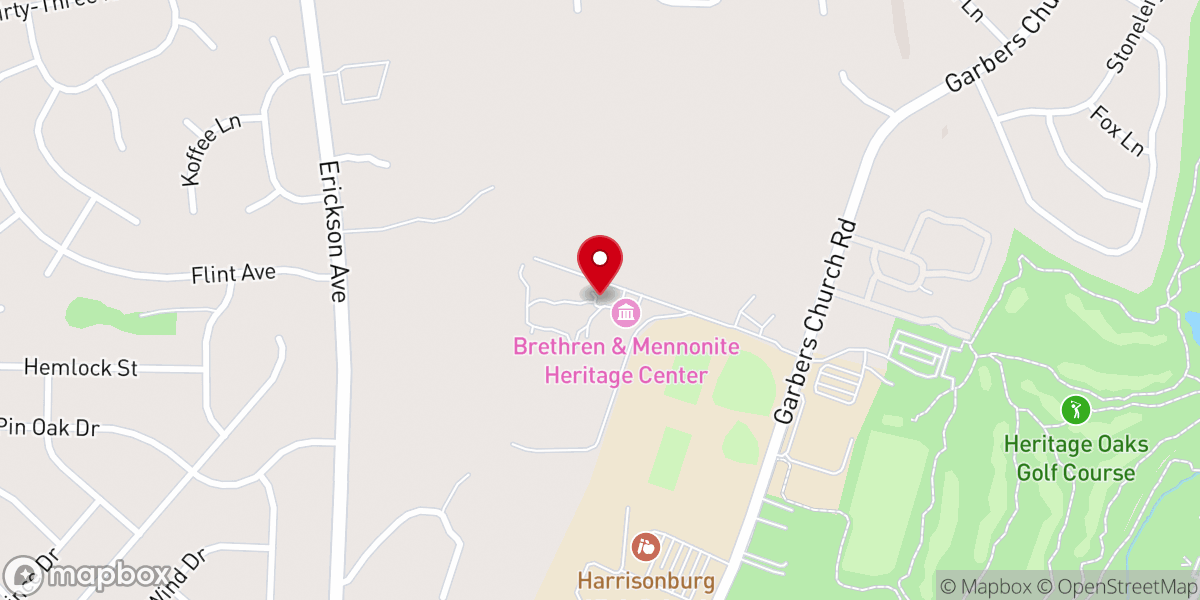 Map showing location of Brethren & Mennonite Heritage Center