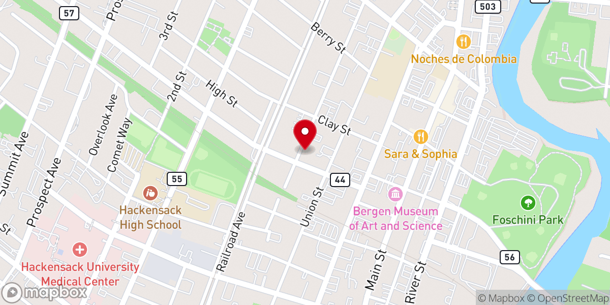 Map showing location of Bethel Pentecostal Church