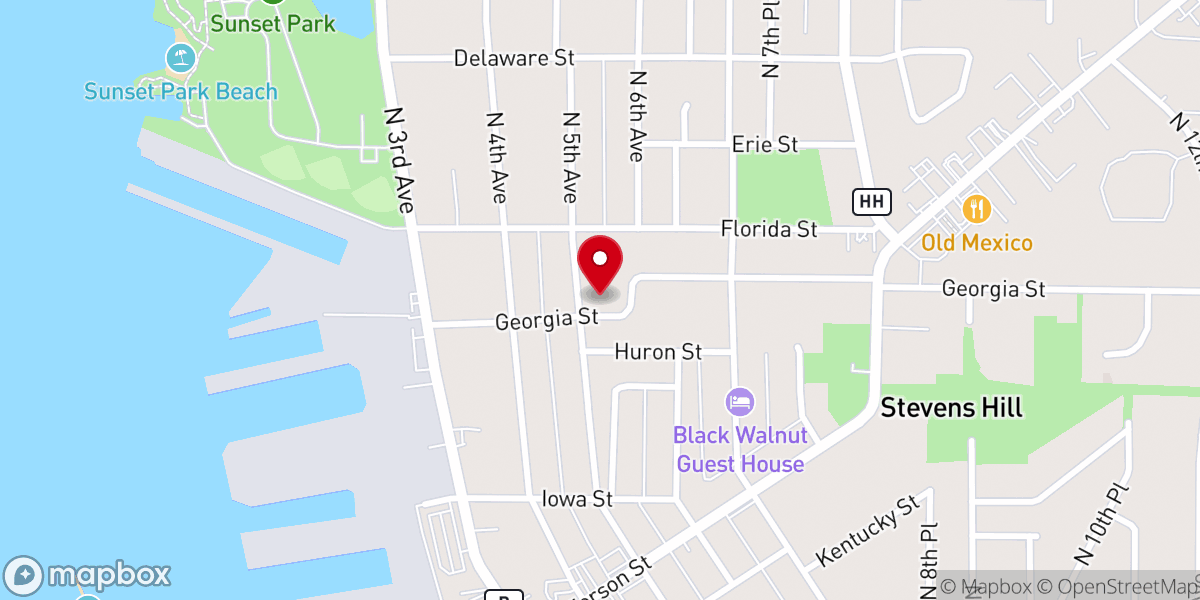 Map showing location of First Baptist Church Of Sturgeon Bay