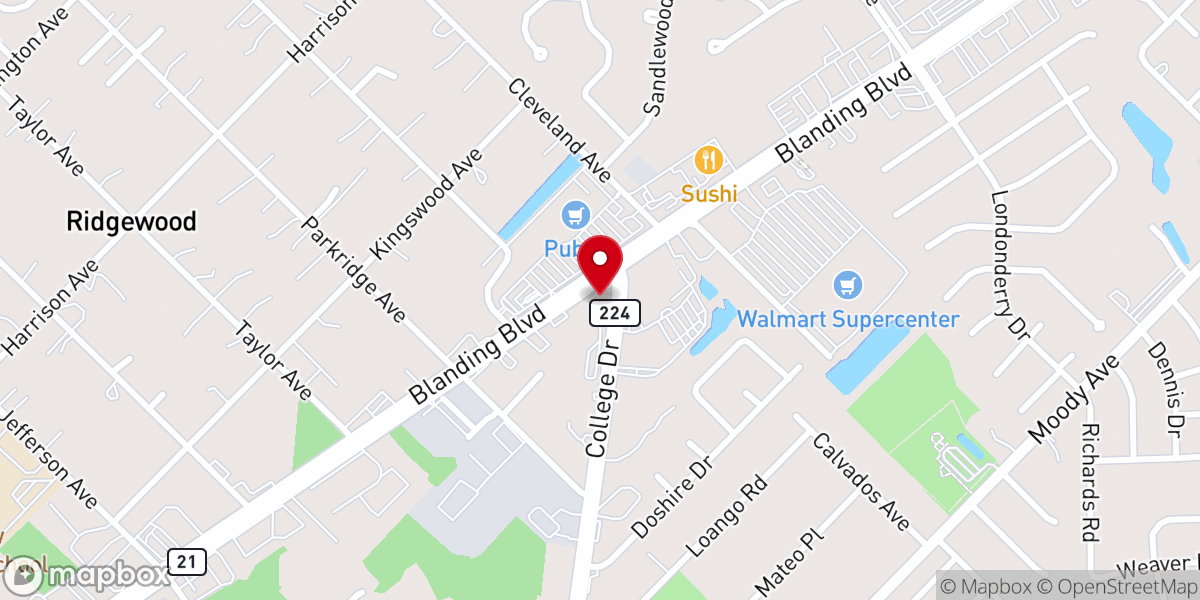 Map showing location of Asbury United Methodist Church