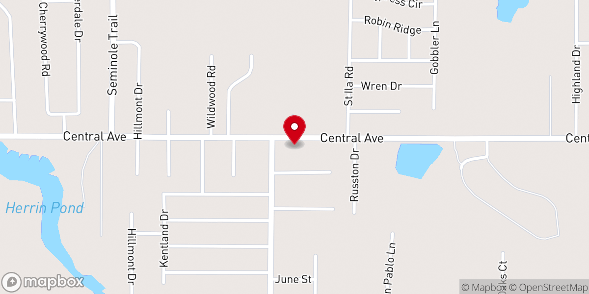 Map showing location of Williams Chapel Baptist Church