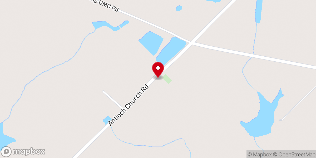 Map showing location of Antioch No. 1 Baptist Church