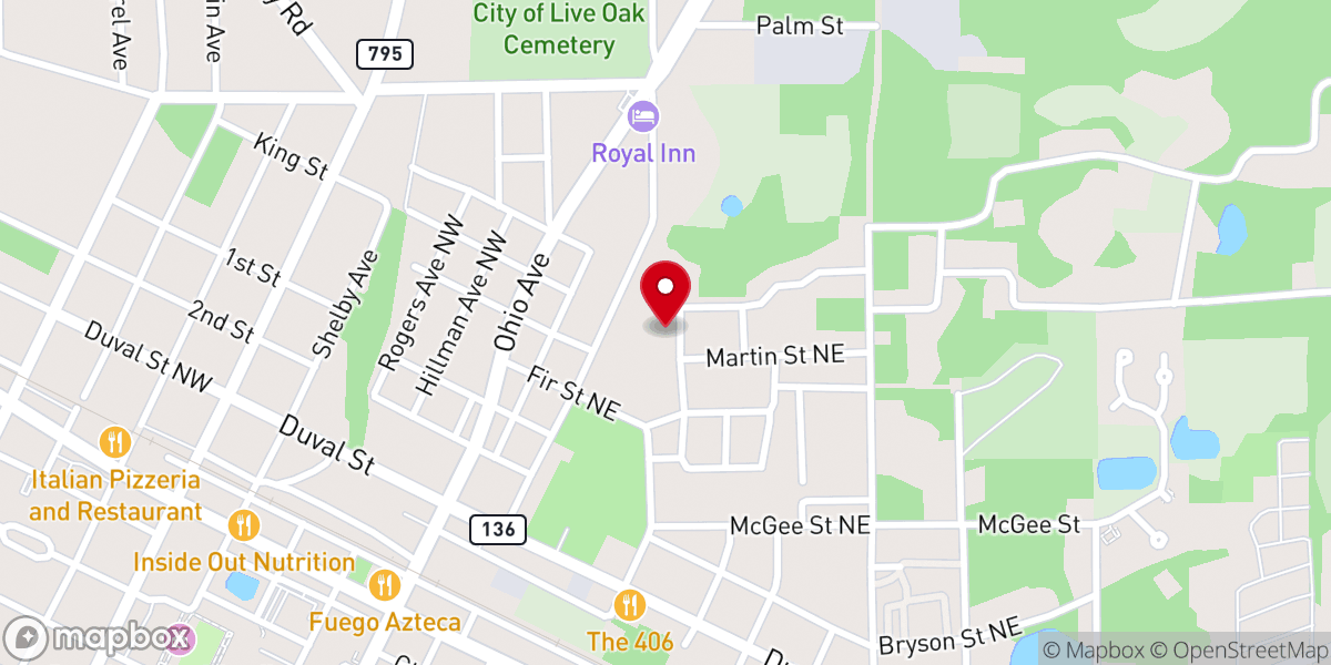 Map showing location of First Church of God