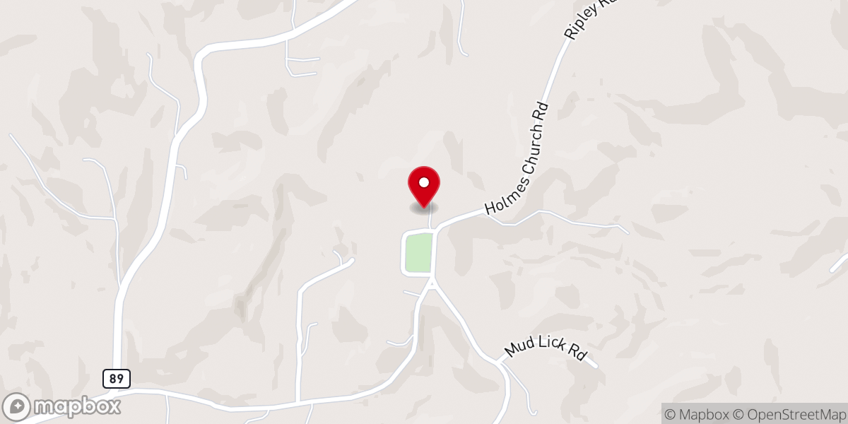 Map showing location of Holmes Church