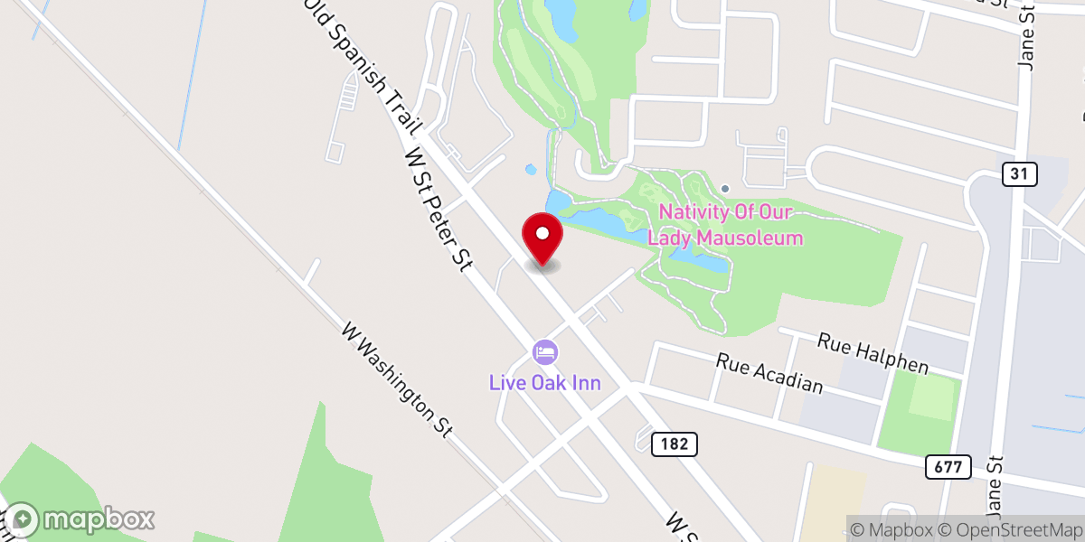 Map showing location of Iglesia Linaje Real New Iberia