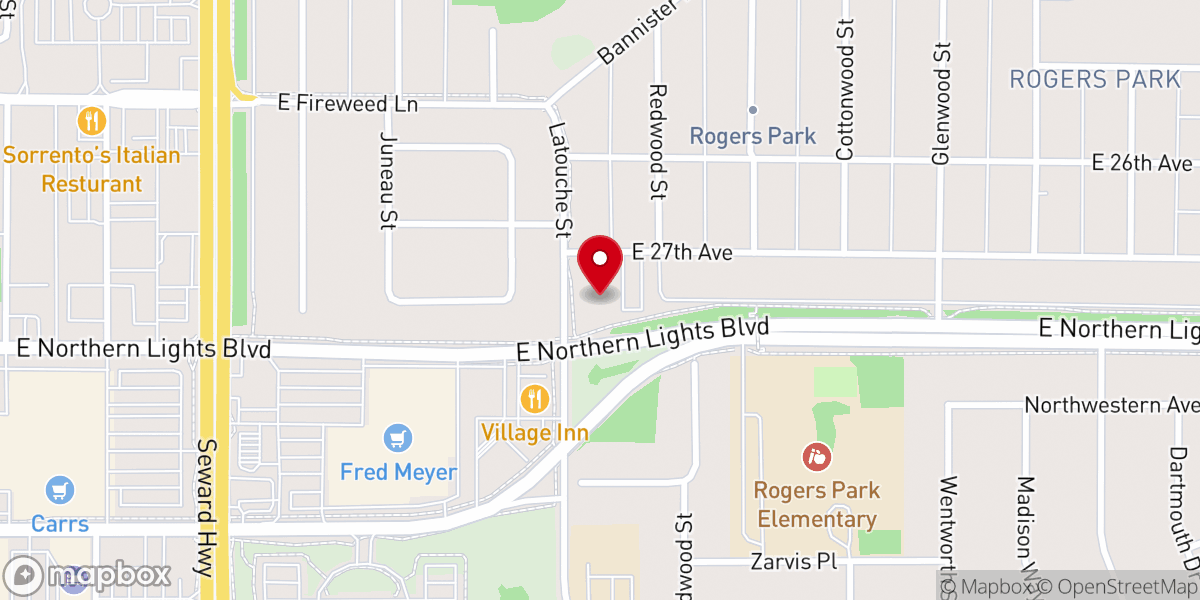 Map showing location of First American Baptist Church