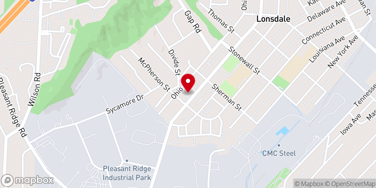 Map showing location of Friendship Missionary Baptist Church