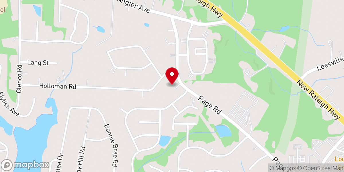 Map showing location of Page Road Baptist Church