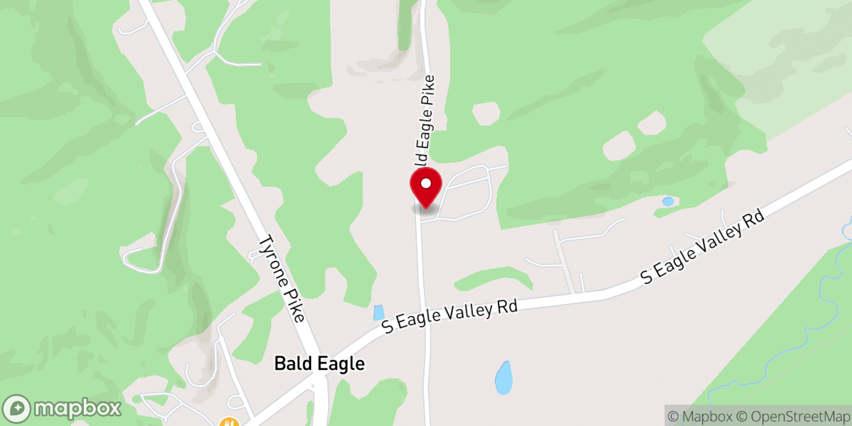 Map showing location of Bald Eagle United Methodist Church