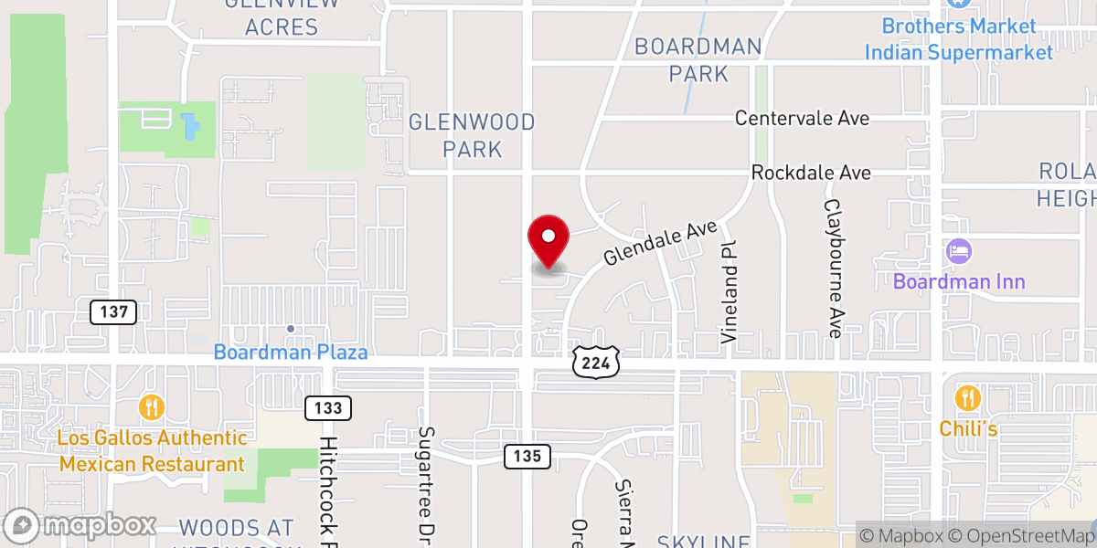 Map showing location of Valley Christian Church