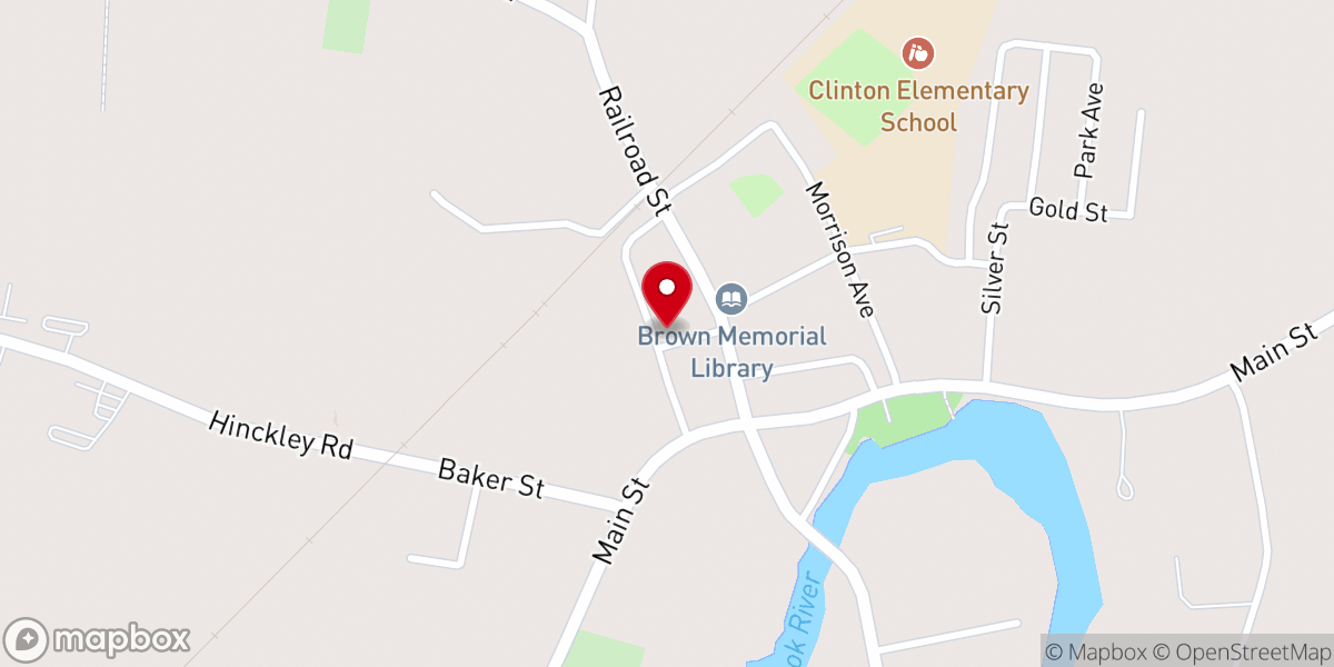 Map showing location of Clinton Baptist Church