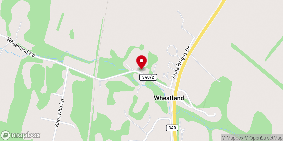 Map showing location of Beulah Presbyterian Chapel