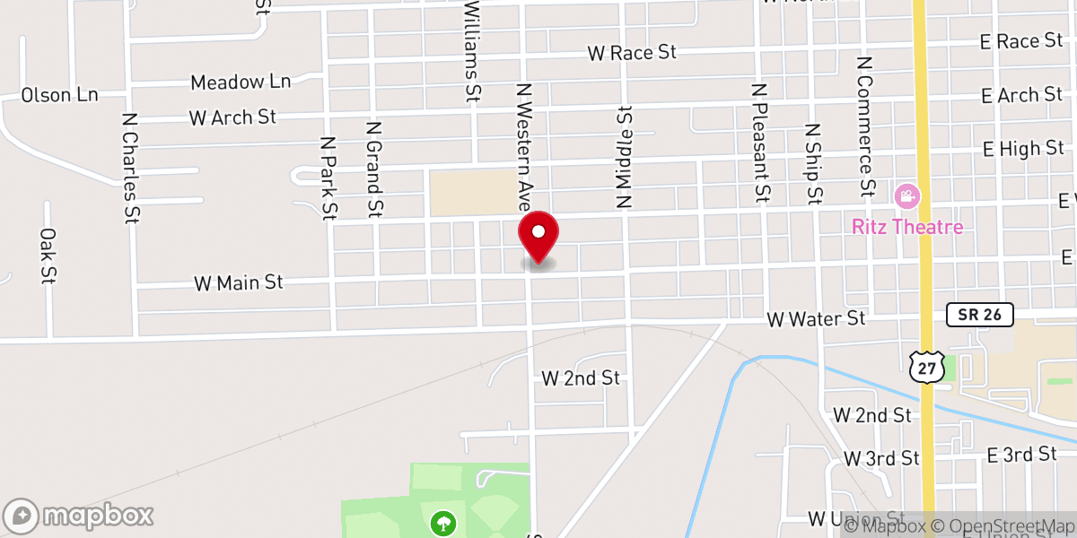 Map showing location of River of Life Church