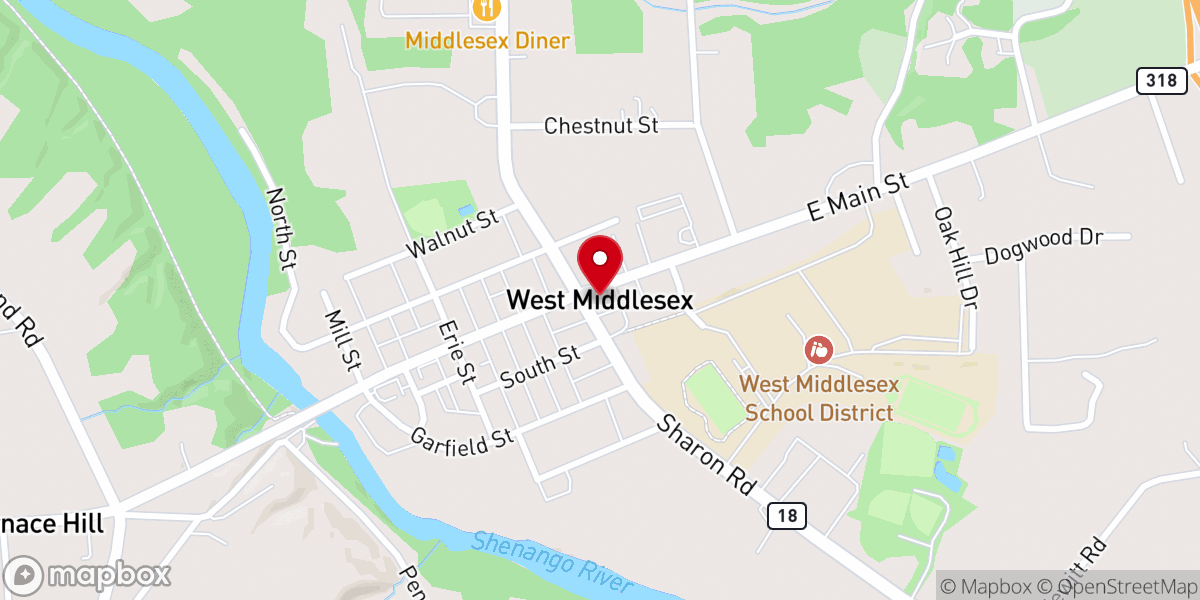 Map showing location of West Middlesex