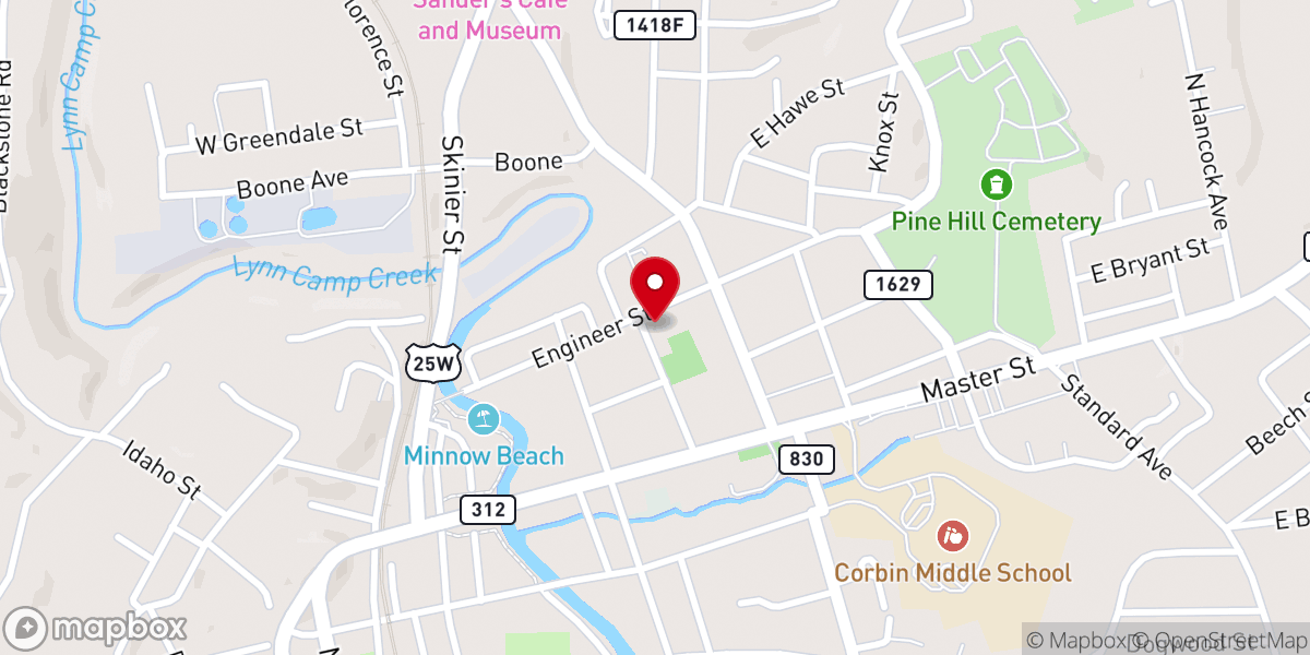 Map showing location of St John's Episcopal Church