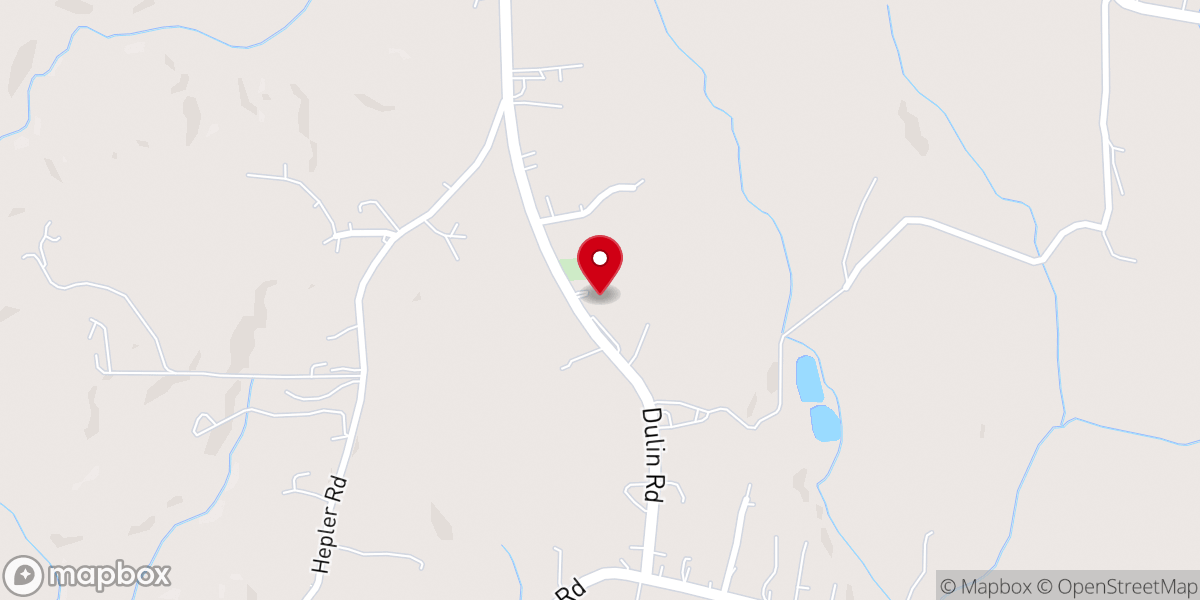 Map showing location of Dulin Church