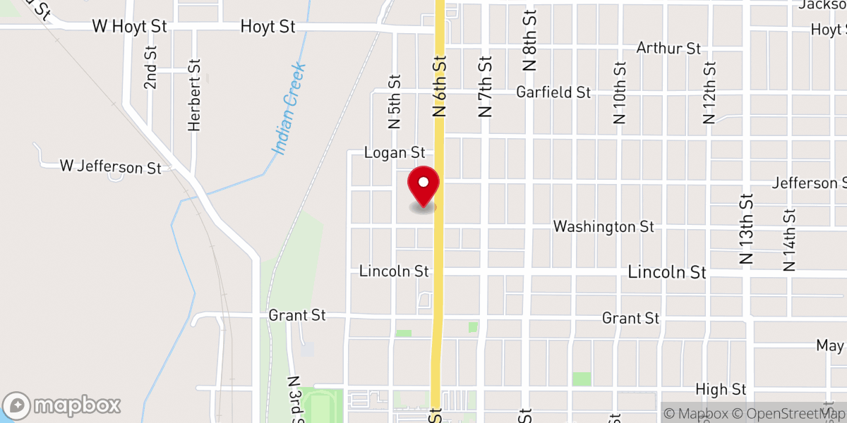 Map showing location of Saint John Lutheran Church
