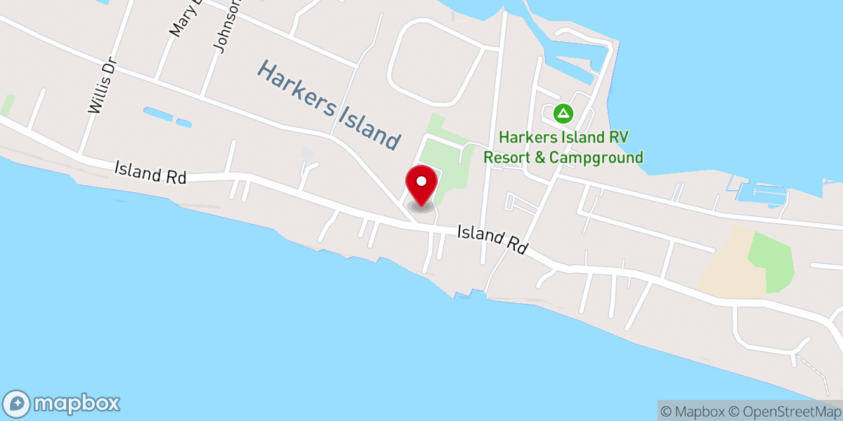Map showing location of Harkers Island Methodist Church