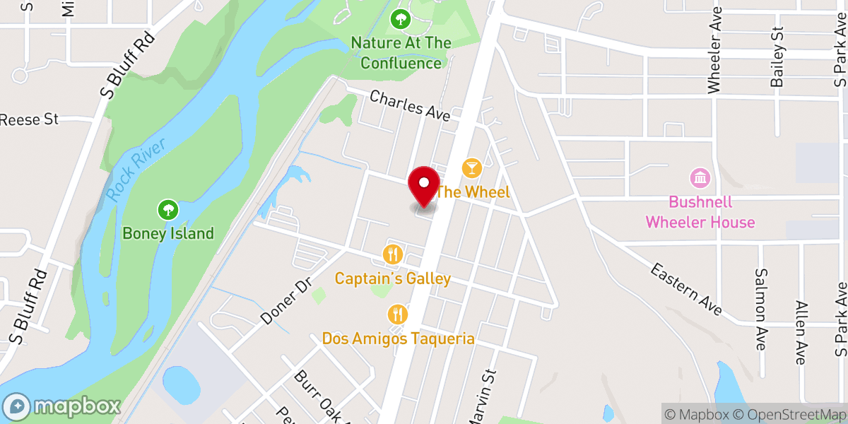 Map showing location of Saint Peter Catholic Church, South Beloit