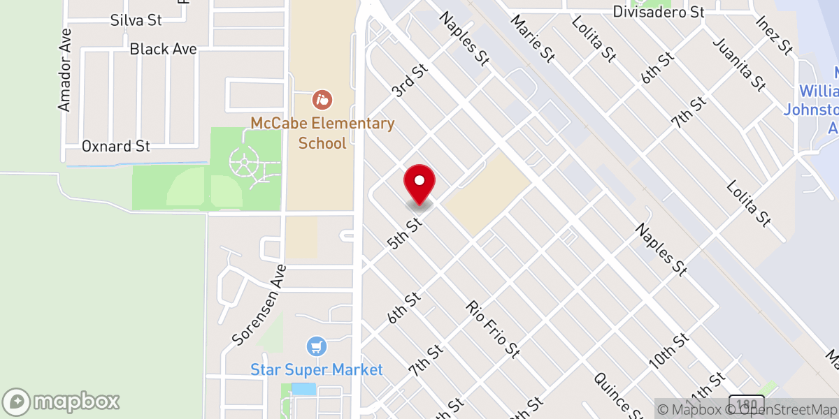 Map showing location of Our Lady of Guadalupe Catholic Church