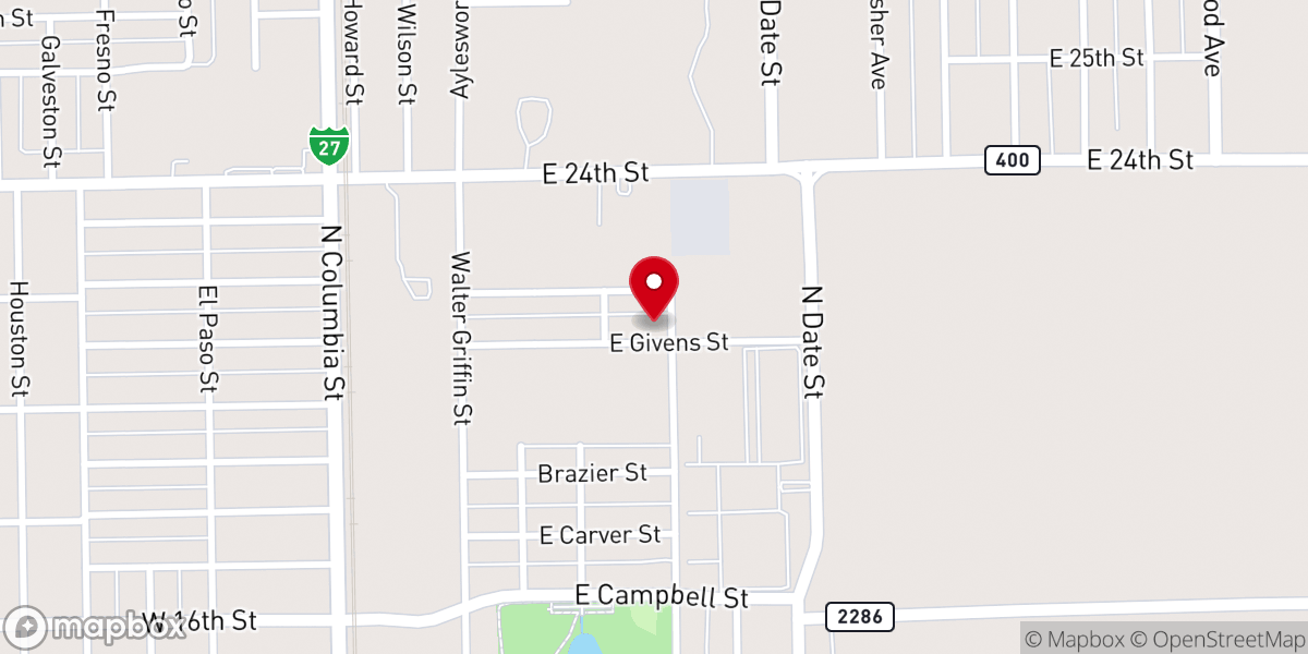 Map showing location of Happy Union Church