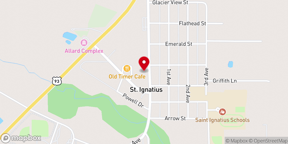 Map showing location of Saint Ignatius Christian Church