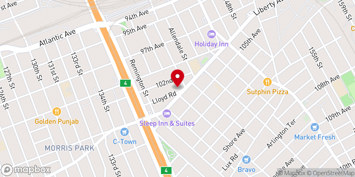 Map showing location of St Marks Missionary Baptist