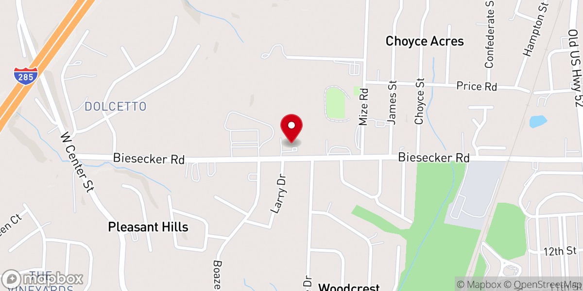 Map showing location of CrossPoint Church of Lexington
