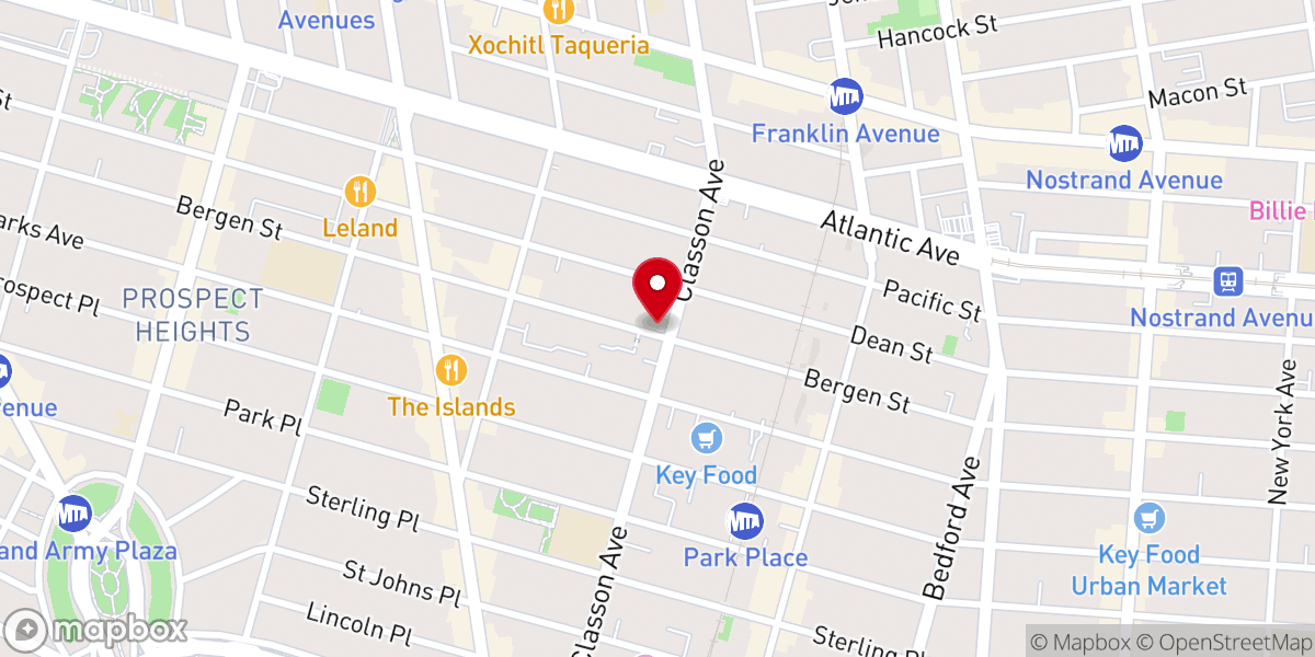 Map showing location of Brooklyn Pentecostal Assembly