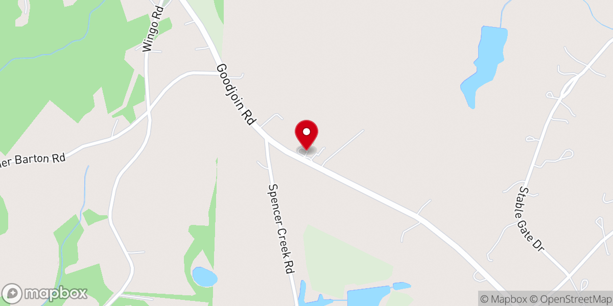 Map showing location of Fellowship Baptist Church