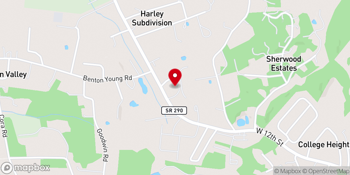 Map showing location of University Heights Baptist Church