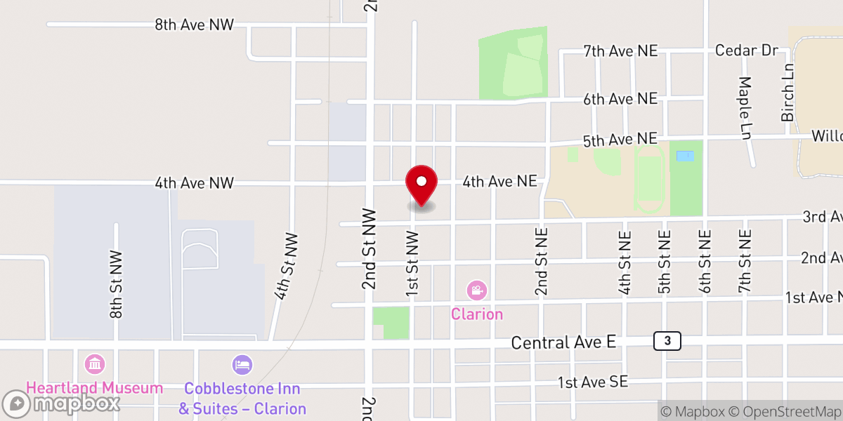 Map showing location of United Church Christ