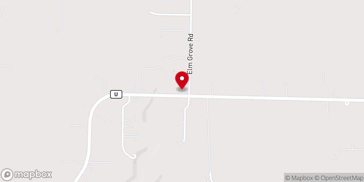 Map showing location of Elm Grove Church