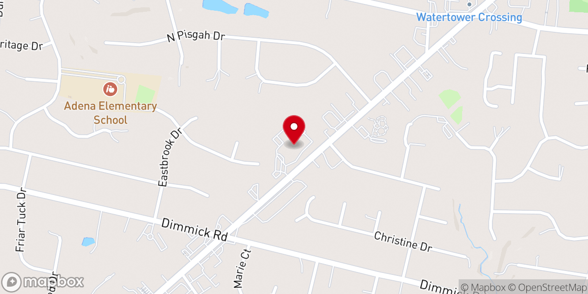 Map showing location of Crestview Presbyterian Church