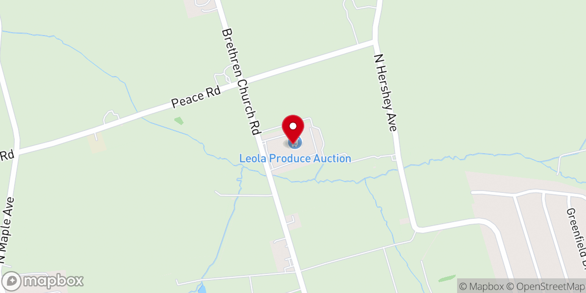 Map showing location of Leola Produce Auction