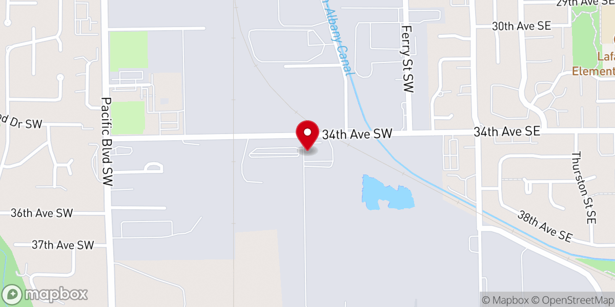 Map showing location of ATI Albany Operations (34th Ave, Titanium Plant))