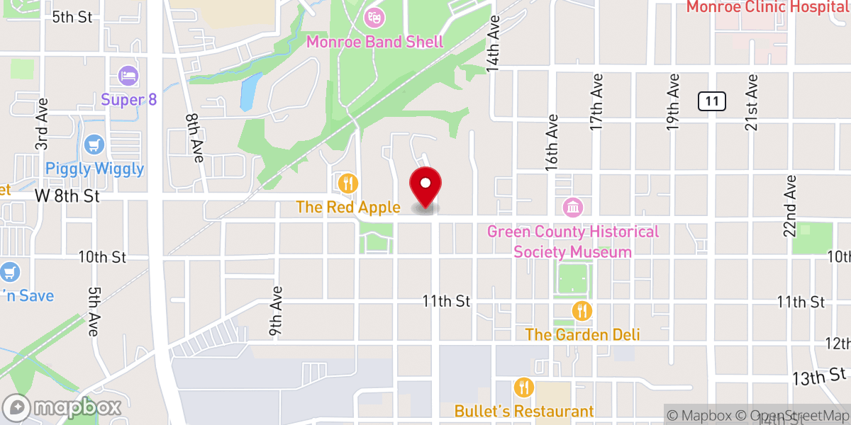 Map showing location of Liberty Baptist Church